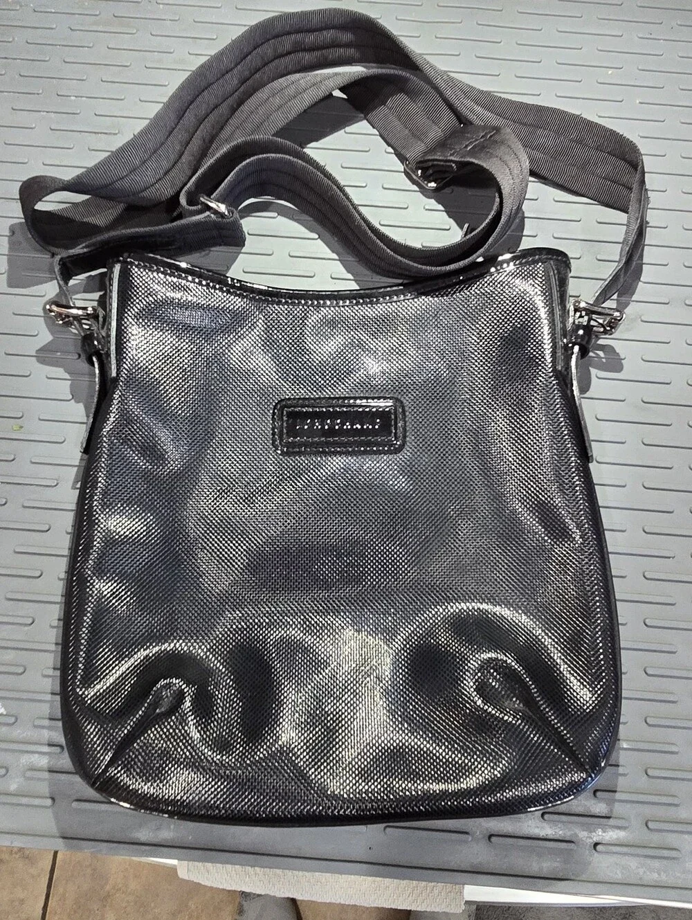 Longchamps Metallic Black Crossbody Bag - Women